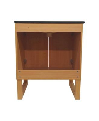 Arles 30 in. Natural Oak Bathroom Vanity With Black, 3-Hole Ceramic Sink Top