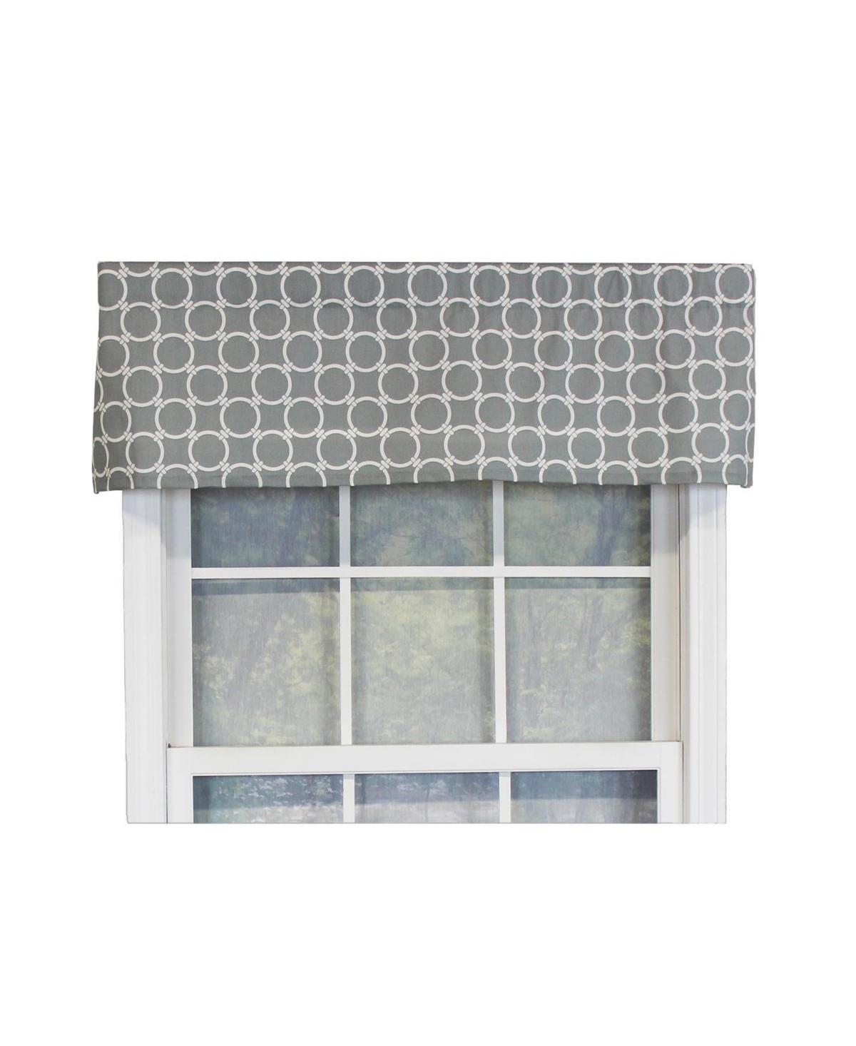 Rlf Home Ringlets Tailored 100% Cotton with Fully Lined 3" Rod Pocket Valnance for Windows 50" x 14" Gray