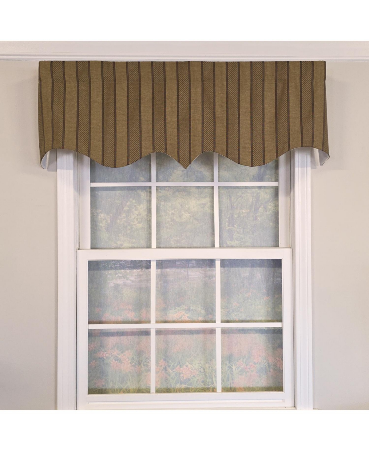 Rlf Home 100% Cotton Bronte Regal With Poly/Cotton Ivory lining Rod Pocket Valance 50" x 16" Olive