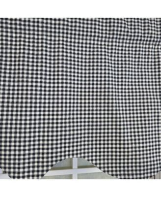 100% Cotton Gingham Regal With Poly/Cotton Ivory lining Rod Pocket Valance 50" x 16" Black