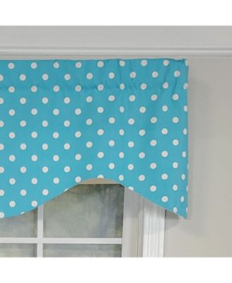 Polka Dot Cornice 100% Cotton with Fully Lined 3" Rod Pocket Valnance for Windows 50" x 17" Baby Blue