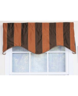 Pascal Corded Cornice 100% Cotton with Fully Lined 3" Rod Pocket Valnance for Windows 50" x 17" Chocolate