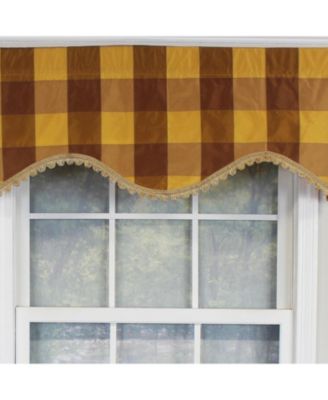 Pascal Trimmed Cornice 100% Cotton with Fully Lined 3" Rod Pocket Valnance for Windows 50" x 17" Bronze