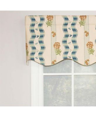 Dauphine Provance 100% Cotton with Fully Lined 3" Rod Pocket Valnance for Windows 50" x 15" Teal