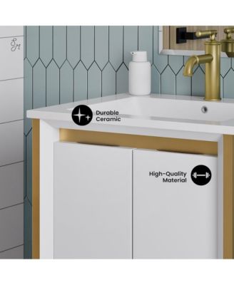 24" MDF 2 Doors 1 Open Shelf Marseille Bathroom Vanity