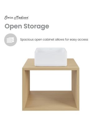 Concorde 24" Wall-Mounted Bathroom Vanity in Natural Oak with Sink Top