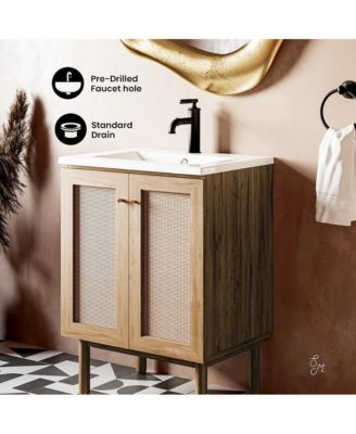 Classe 24"Freestanding Bathroom Vanity in Golden Oak with Sink Top