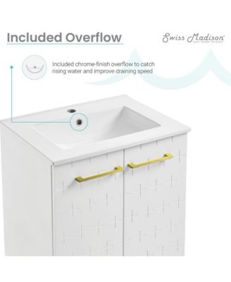 Annecy 24" Freestanding Bathroom Vanity in Galaxy White with Sink Top