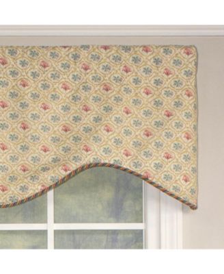 Lake Blossom Corded Cornice 100% Cotton with Fully Lined 3" Rod Pocket Valnance for Windows 50" x 17" Multi