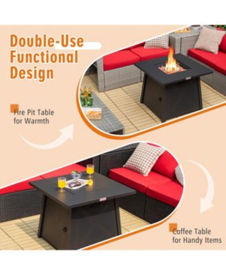 30” Square Propane Gas Fire Table with Waterproof Cover
