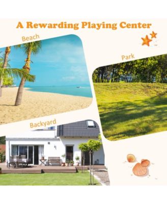 Kids Wooden Sandbox with 2 Foldable Bench Seats