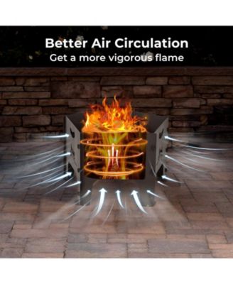 19 Inches Collapsible Portable Plug Fire Pit with Storage Bag