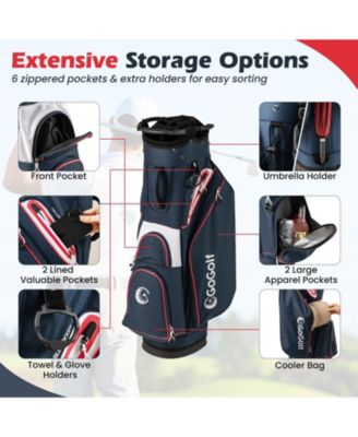 Golf Cart Bag Lightweight Portable Golf Club Organizer Bag