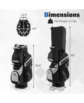 Molded Lock Top Golf Cart Bag with 14-Way Full Length Dividers and 11 Pockets