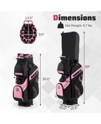 Molded Lock Top Golf Cart Bag with 14-Way Full Length Dividers and 11 Pockets