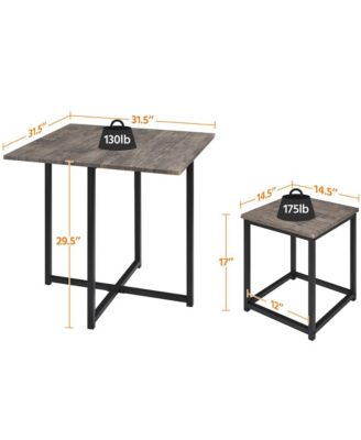 Industrial Dining Room Furniture Set with 1 Square Table and 4 Stools Rustic Brown