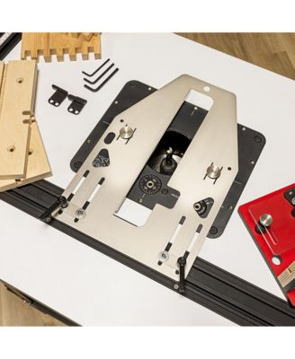 06300 Precision Box Joint Jig for Router Tables, Professional Woodworking Jig for Perfect Finger Joints with 1/4", 3/8", 1/2" Aluminum Indexing