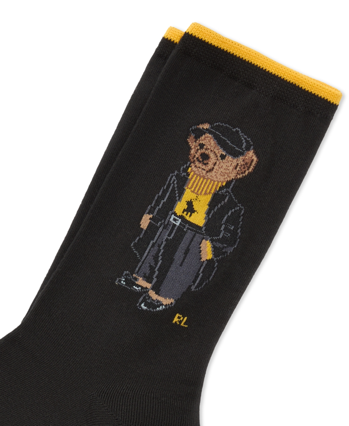 Polo Ralph Lauren Women's Holiday Bear Knit Crew Socks In Black