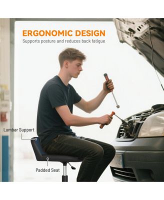 Rolling Mechanic Stool, 300 LBS Capacity Garage Stool,