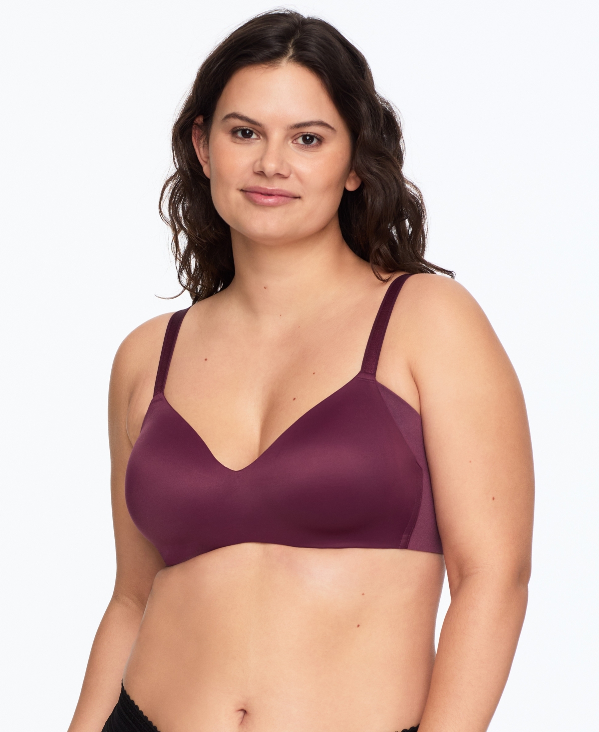 Warner's Women's No Side Effects Underarm-smoothing Wireless Bra Rm3061a In Burgundy