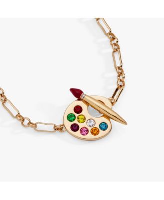 Artist Palette & Paint Brush Toggle Necklace
