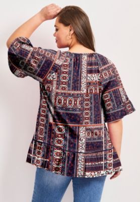 Women's Plus Size Flutter Sleeve Top