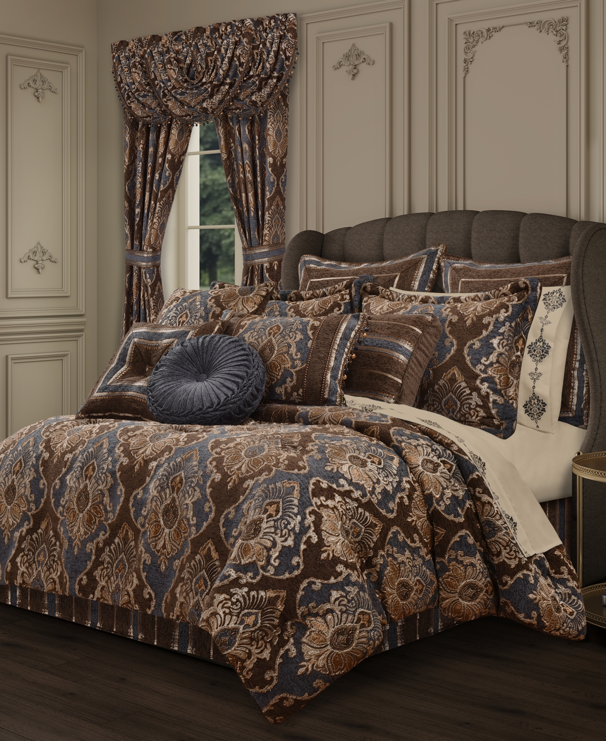 J Queen New York Sofia Chenille Damask Decorative Pillow, 20" x 20"