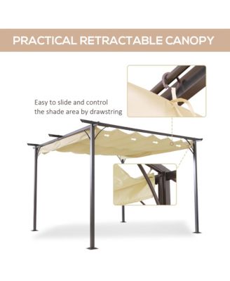 11.5'x11.5' Retractable Patio Gazebo Pergola, UV Resist,