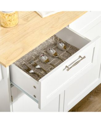 41" Kitchen Storage Utility Island w/ Wheels, Drawers & Towel Rack,
