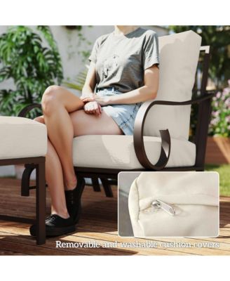 5 Piece Patio Furniture Set with 2 Rockers Outdoor Furniture