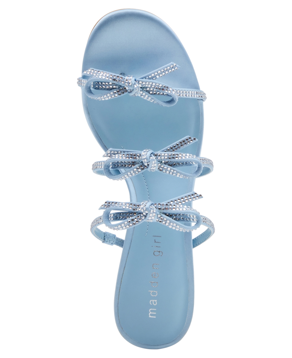Madden Girl Women's Loving Bow Mid-heel Rhinestone Dress Sandals In Blue