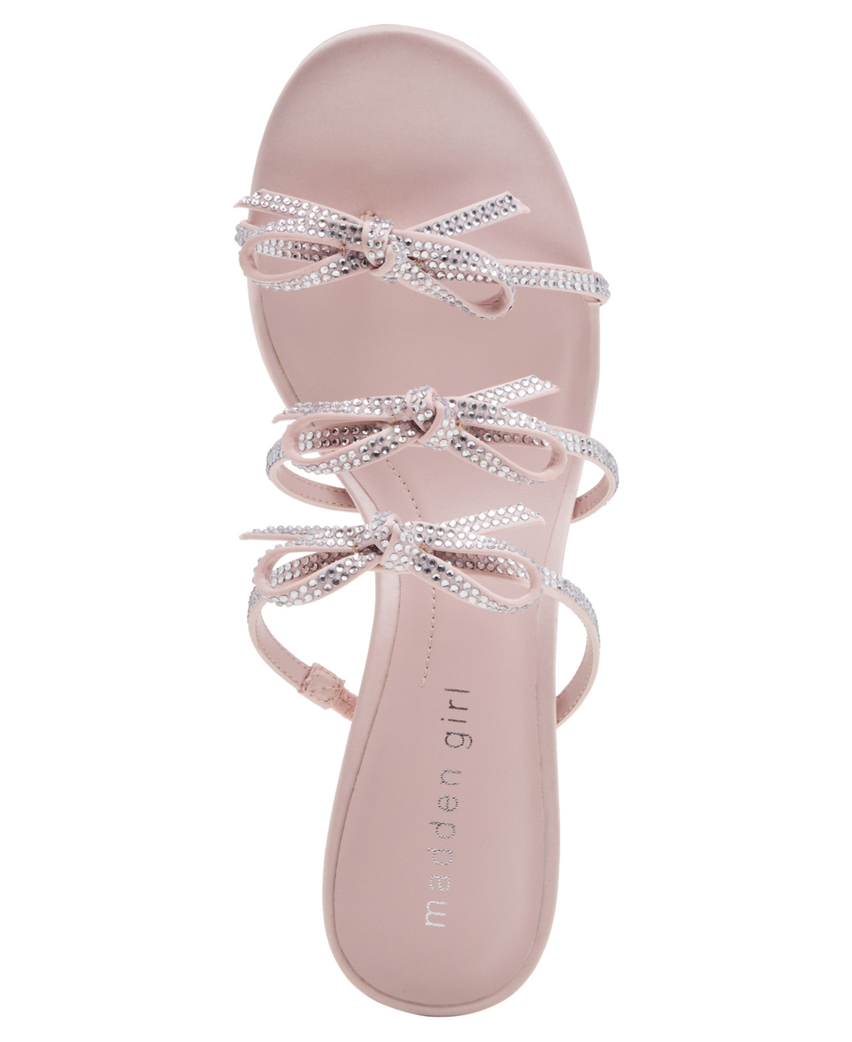 Madden Girl Women's Loving Bow Mid-heel Rhinestone Dress Sandals In Pink