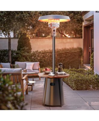 50,000 BTU Propane Patio Heater with 28" Round Storage Table and Adjustable Thermostat