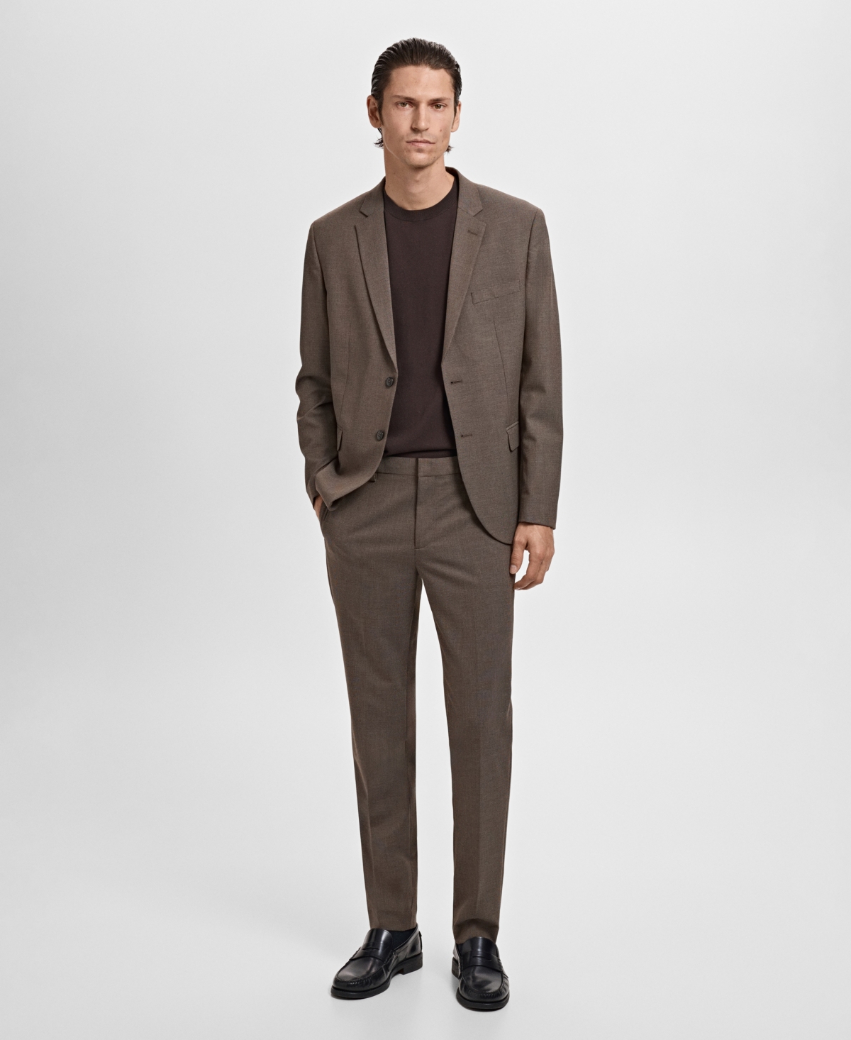 Mango Men's Stretch Fabric Super Slim-Fit Suit Pants