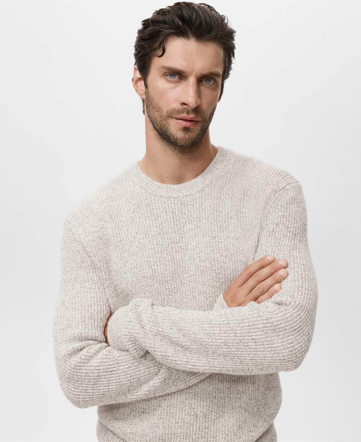 Mango Men's Cotton Specked Sweater