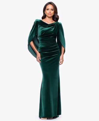 Betsy & Adam - Women's Glitter Long Cowl Neck Dress