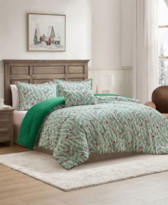 Green Branches Holiday 3-Pc. Comforter Set, Twin/Twin XL