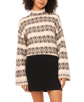 Vince Camuto - Women's Diamond Pattern Turtle Neck Sweater