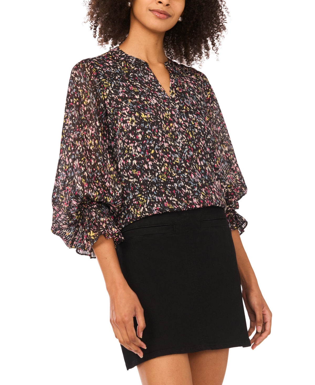 Vince Camuto Women's Printed 3/4-Sleeve Top