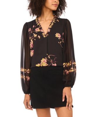 Vince Camuto - Women's Printed V-Neck Top