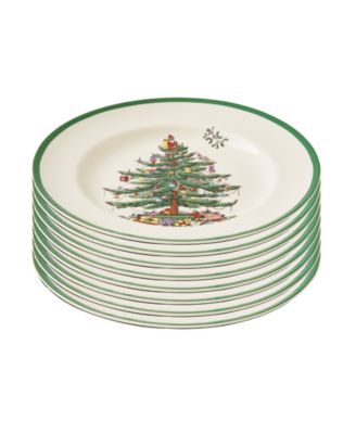 Christmas Tree Dinner Plates, Set of 8