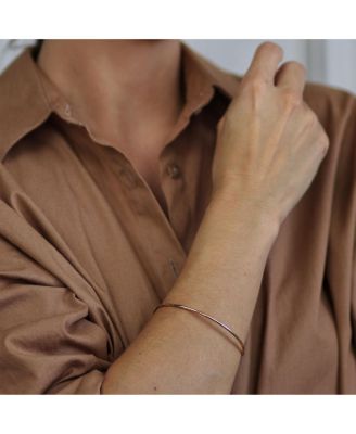 Set of 3 Simple Thin Twist Stacking Bangle Round Yellow Gold Plated 2.5MM