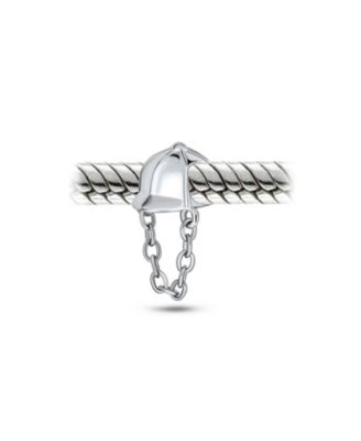 Set of 2 Western Horse and Jockey Equestrian Cap Hat Charm Bead Sterling Silver