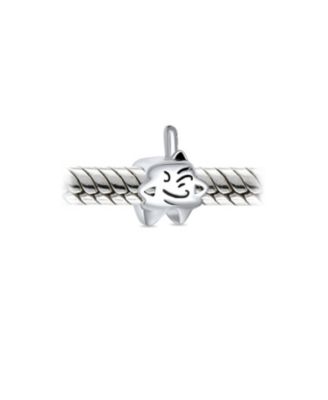 Set of 2 Smiling Tooth and Fairy Dentist Charm Bead Oxidized Sterling Silver