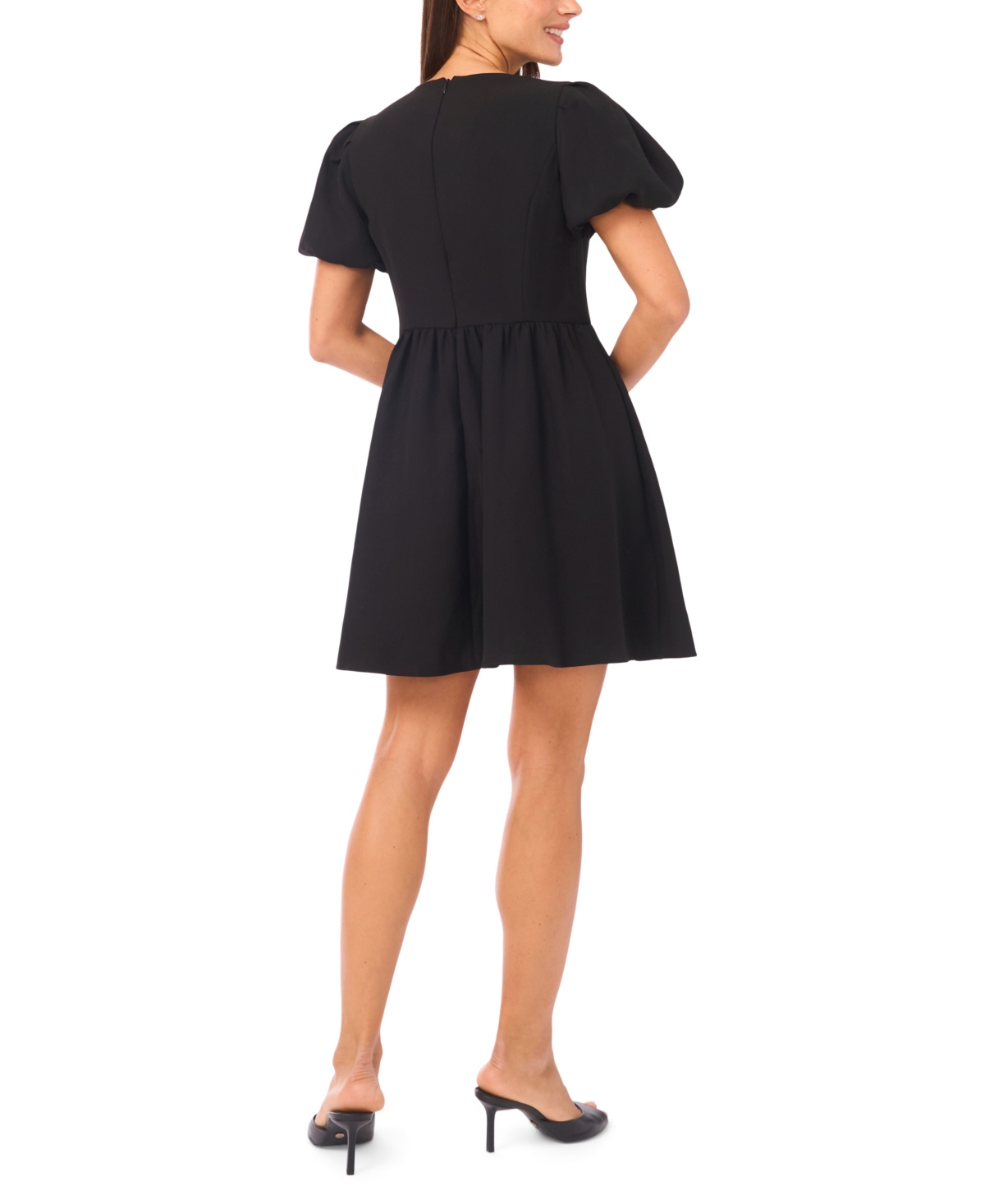 CeCe Women's Short Puff Sleeve Bow Dress