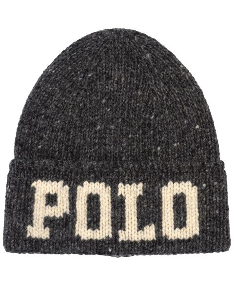 Мужские шапки Polo Ralph Lauren Knit Tweed Polo Beanie Hat, цвет: Угольный
