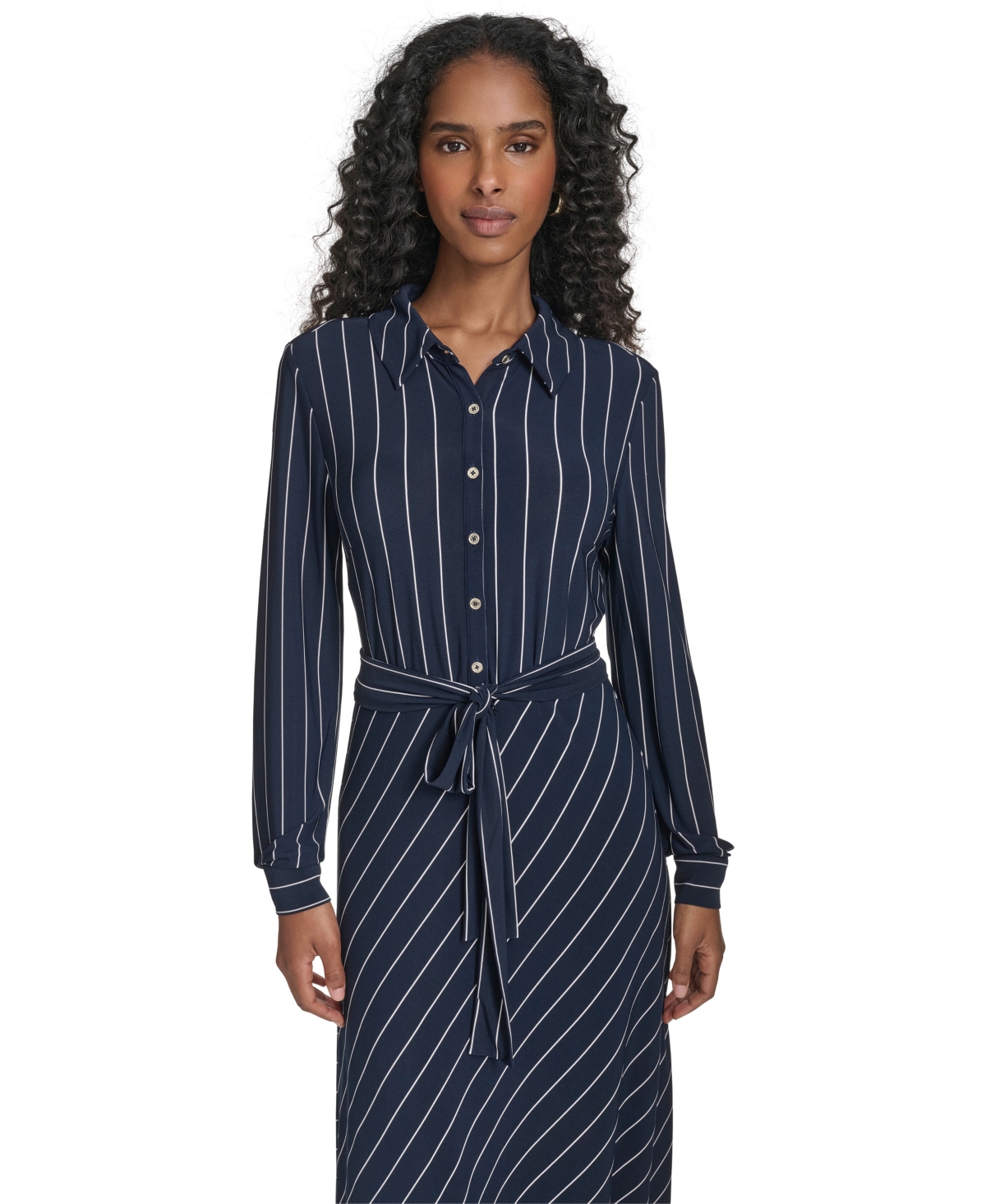 Tommy Hilfiger Women's Printed Long-Sleeve Midi Dress