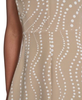 Women's Sleeveless Midi Fit and Flare Dress