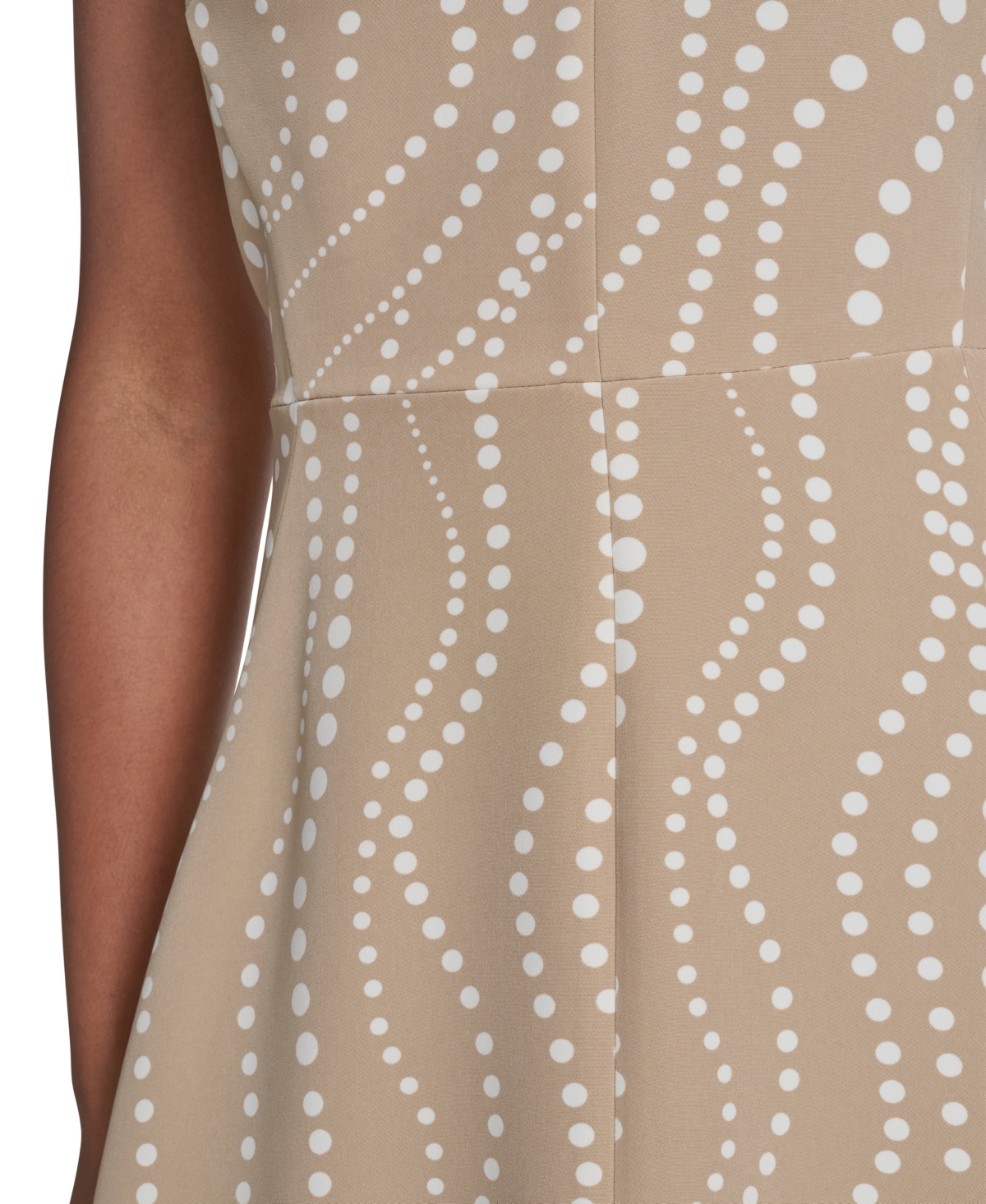 Tommy Hilfiger Women's Sleeveless Midi Fit And Flare Dress In Sand