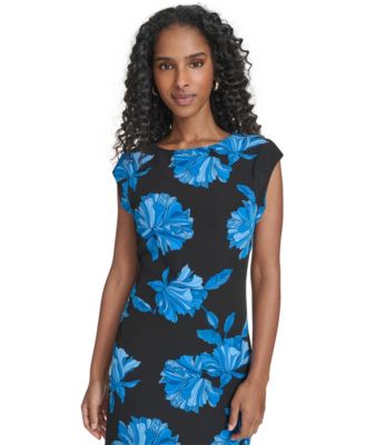 Women's Printed Cap Sleeve Shift Dress